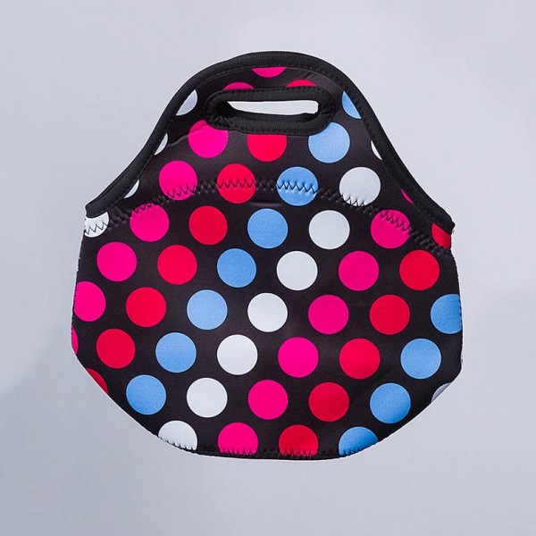 Τσάντα - lunch bag neopren πολύχρωμη πουά